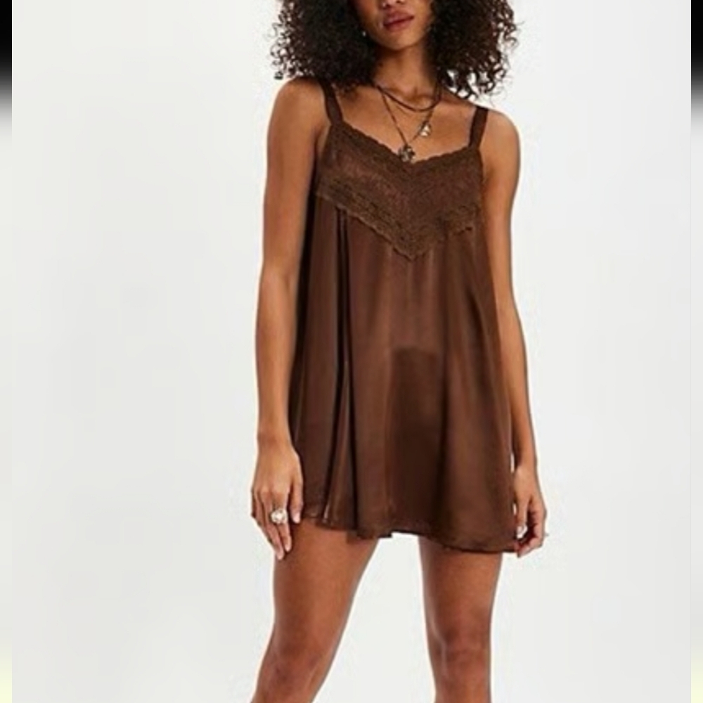 Free People Lenna Slip Dress With Matching Jacket In A Gorgeous Brown Tone 🤎